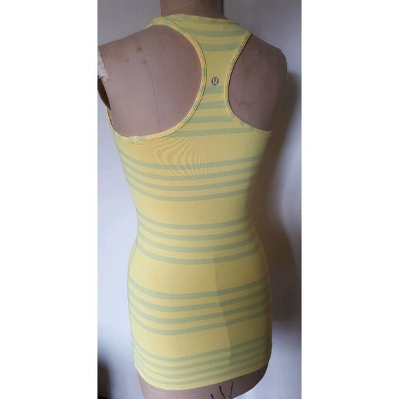 Lululemon Cool Racerback in Ocean Stripe mellow lemon yellow striped tank top 4 - Picture 11 of 13
